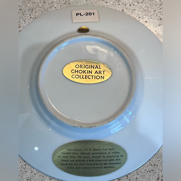 Original Chokin Art Collection PL-201 Hummingbird Decorative Plate 24K - Picture 3 of 8